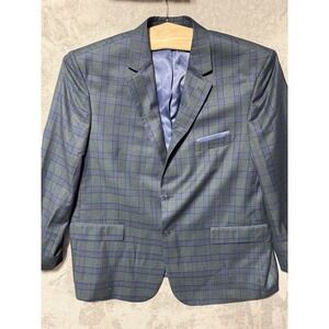Oak‎ Hill Sport Coat Mens 2 XLT 50-52 Green Window Pane Check Blazer